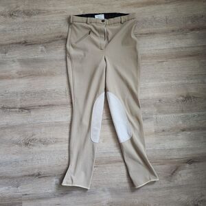 TuffRider Breeches Womens 29x26 Tan Knee Patch Riding Pants Equestrian
